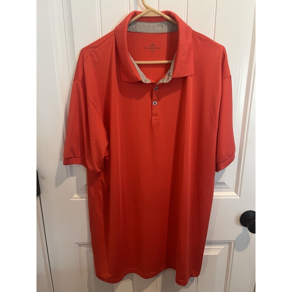 Mio Marino XXL Coral Performance Polo Shirt SS 100% Polyester Golf Casual